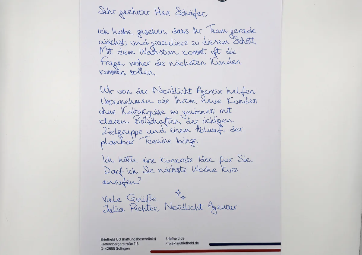 Handgeschriebener A4-Brief